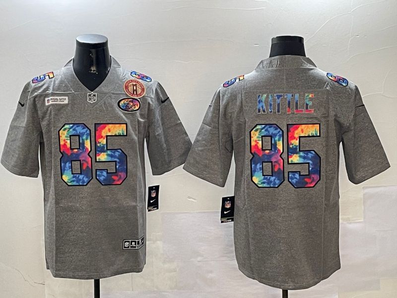 Men San Francisco 49ers #85 Kittle Grey Rainbow 2024 Nike Limited NFL Jersey style 3->san francisco 49ers->NFL Jersey